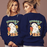 Women's Spooky Vibe Print Hoodies Fashion Cartoon Flower Gho
