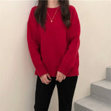 Women Pullover Sweater Retro Loose Sweater