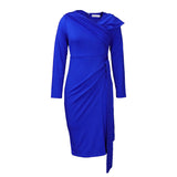 Women Dress Autumn and Winter Solid Color Long Sleeve Dress