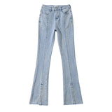 Women Jeans Hot Girl Slim Fit Stretch Split Bell-Bottom Pants