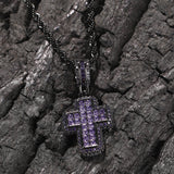 Jewelry Fashion T Square Zircon Pink Cross Necklace St. Valentine's   Spectrum