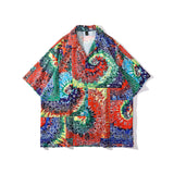 Short Sleeve Shirt Loose Retro Hawaii Vacation Printed Shirt