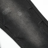 Men Jeans Zipper Slit Bell-Bottom Pants Pleated