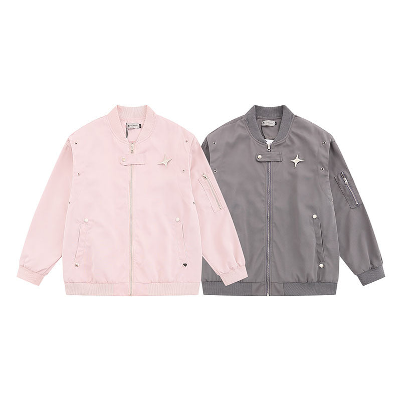 Women Jackets Couple Bomber Jacket Baseball Uniform