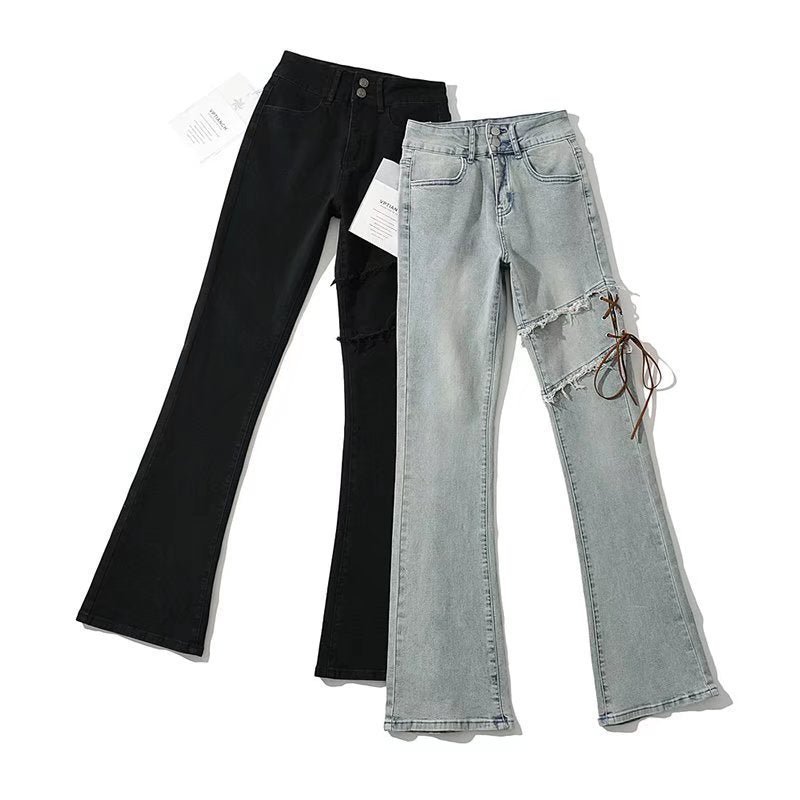 Women Jeans Hot Girl Bell-Bottom Pants Slim Fit Slimming