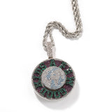 Jewelry Rotatable AFGK Earth Pendant Ma Siwei Full Diamond Tide Necklace Dog Tags rapper Spectrum