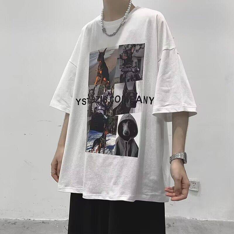 Men T Shirt Summer Loose Doberman Pinscher Printing