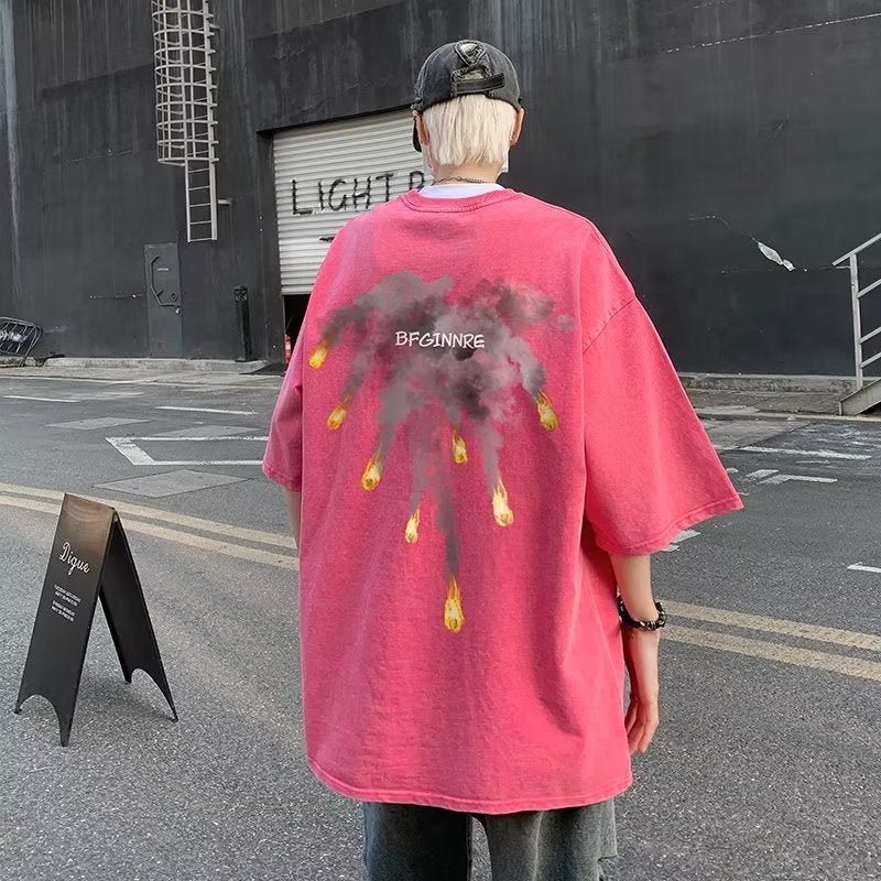 Men T Shirt Heavy Cotton plus Size Loose