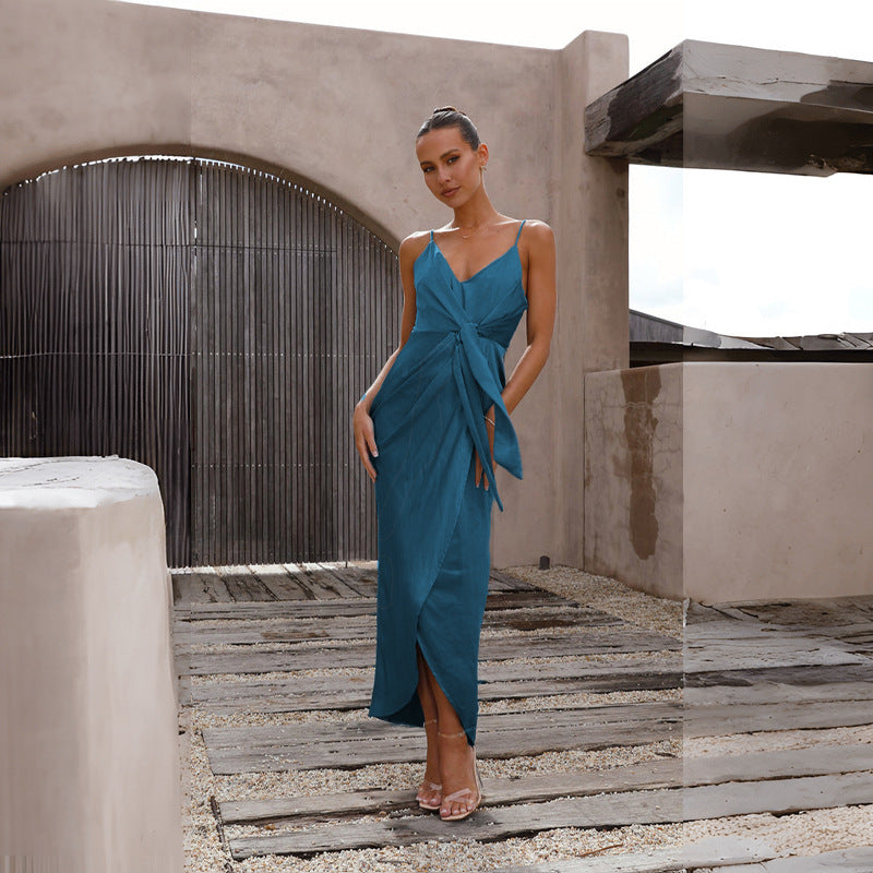 Women Dress Fashion Solid Color Dress