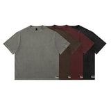 Men T-Shirt Solid Color City Boy Retro Casual