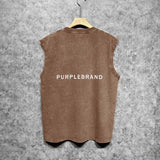 Purple Brand Distressed Tank T Shirts Distressed Sleeveless T-shirt Vest