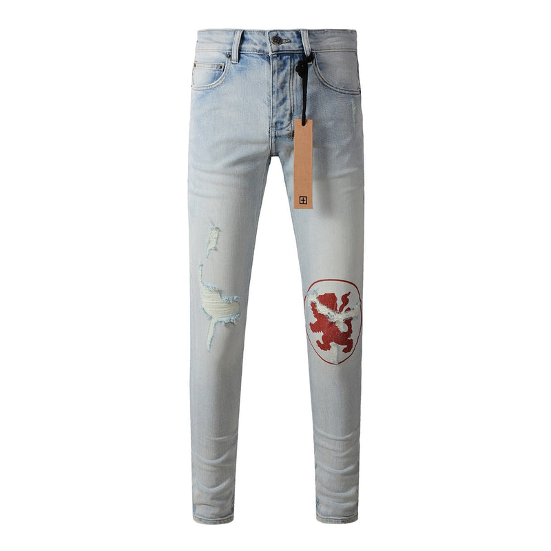 KSUBI Jeans Slim Fit Casual Stretch Ripped  Jeans