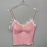 Women Vest Suspenders Lace Sexy Tight Bow