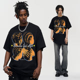 Vintage T-shirts Printed Short Sleeve T-Shirt Loose