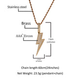 Jewelry Necklace T-Square Lightning Style Pendant lightning Spectrum St. Valentine's