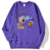 Fashion Womens Pullover Sleepy Cat American Retro Cute Print