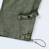 Men Jeans Cargo Jeans Men's Multi-Pocket Drawstring