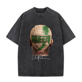 Rapper Chris Brown Big Face Graphic Vintage Washed T-Shirts