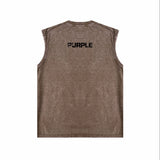 Purple Brand Distressed Tank T Shirts Distressed Sleeveless T-shirt Vest