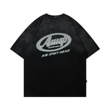 Men T-Shirt Retro Gradient Printing Loose All-Match