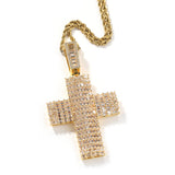 Jewelry Square Zirconium Full Diamond Cross Pendant Punk Street Trendy Crosses Spectrum St. Valentine's