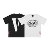 Vlone T Shirts Irregular Letter Print Short-Sleeve T-shirt Men and Women Couple BF Loose Half Sleeve