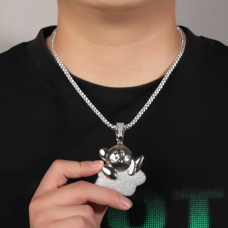 Jewelry Cartoon Diamond Silver Star Kirby Pendant Fashion Versatile Kirby St. Valentine's Spectrum Jesus Pieces