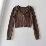 Women Hoodie Sports Slim-Fitting Short Sexy