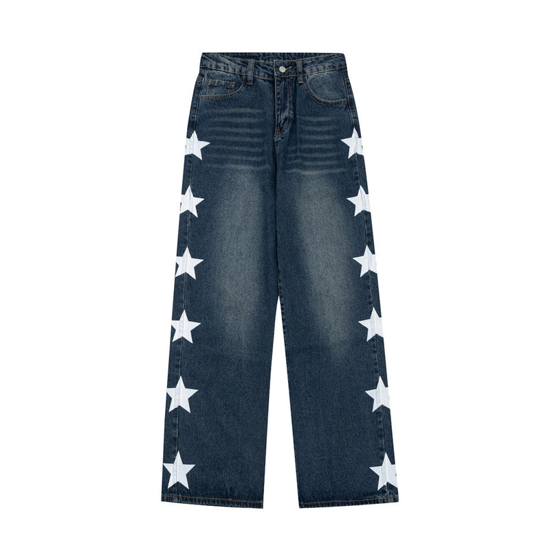 Men Jeans Star Hip Hop Loose