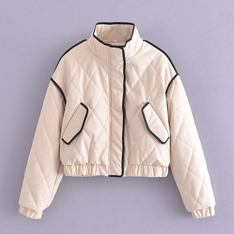 Women Cotton Coat Fashion Casual Loose Leather