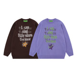 Women Sweater Contrast Color Loose Knitted Sweater