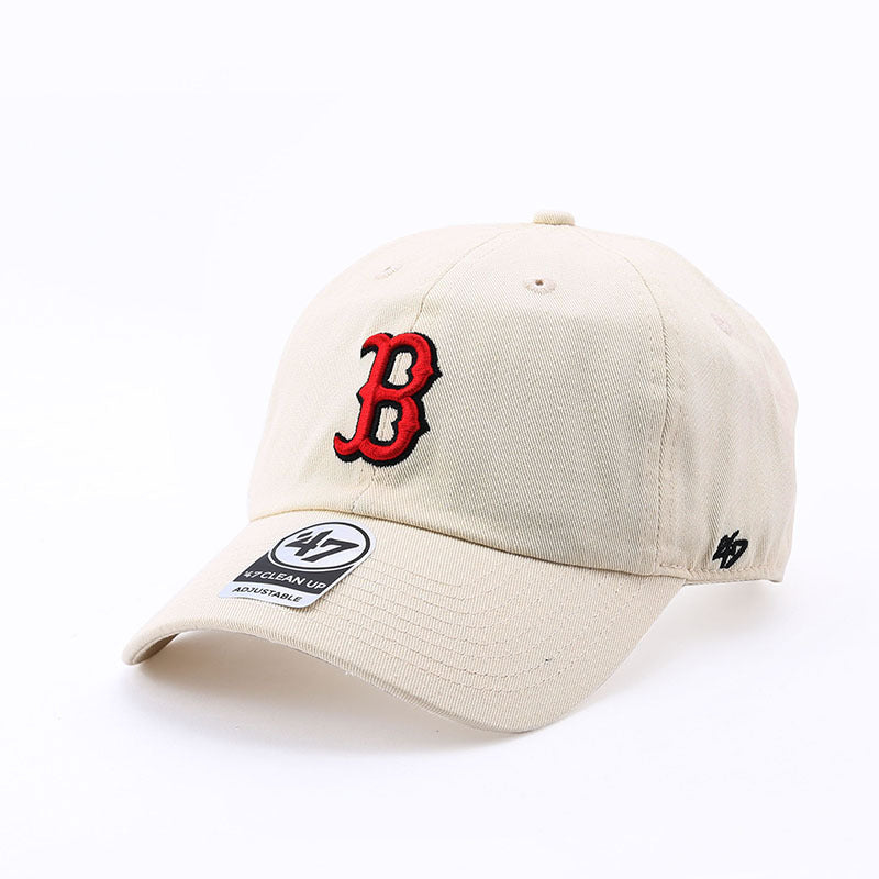 Dodgers and Yankees Baseball Cap 47brand Baseball Cap Female Summer Soft Top Big Logo B Letter Male Beige