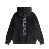 Purple Brand Distressed Hoodie Fashion Old Loose Hooded Sweater