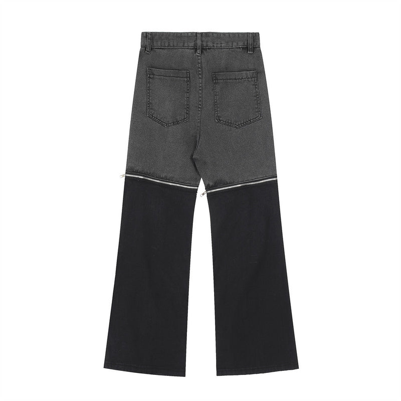 Men Jeans Detachable Trousers Zipper Stitching Dual-Use