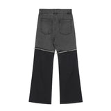 Men Jeans Detachable Trousers Zipper Stitching Dual-Use