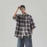 Men Shirts Plaid Loose Casual Jacket