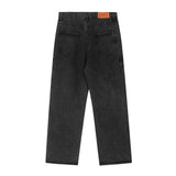 Men Jeans Spider Pattern Loose Make Old Ripped All-Match