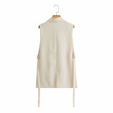 Women Vest Suit Vest Loose Solid Color