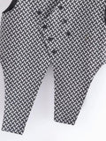 Women Vest Irregular Plaid with a Sense of Design