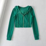 Women Hoodie Sports Slim-Fitting Short Sexy