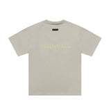 Fog Essentials T Shirts Spring/Summer FOG Season 9 Double Line Flocking Letter V-Neck Short Sleeves