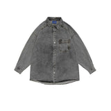 Unisex Shirt Denim Coat Loose Casual Long Sleeves