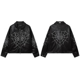 Women Jackets Retro Punk Spider PU Leather Jacket