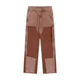 Men Jeans Punk Stitching Edging Loose