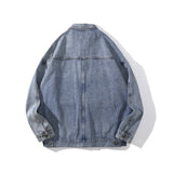 Women Jackets Denim Jacket Vintage Distressed Loose Cargo
