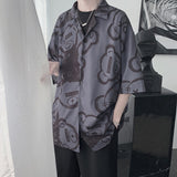 Men Shirts All-Match Loose Summer Full Print Shirt Coat