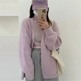 Women Knitted Cardigan Loose Thick Sweater