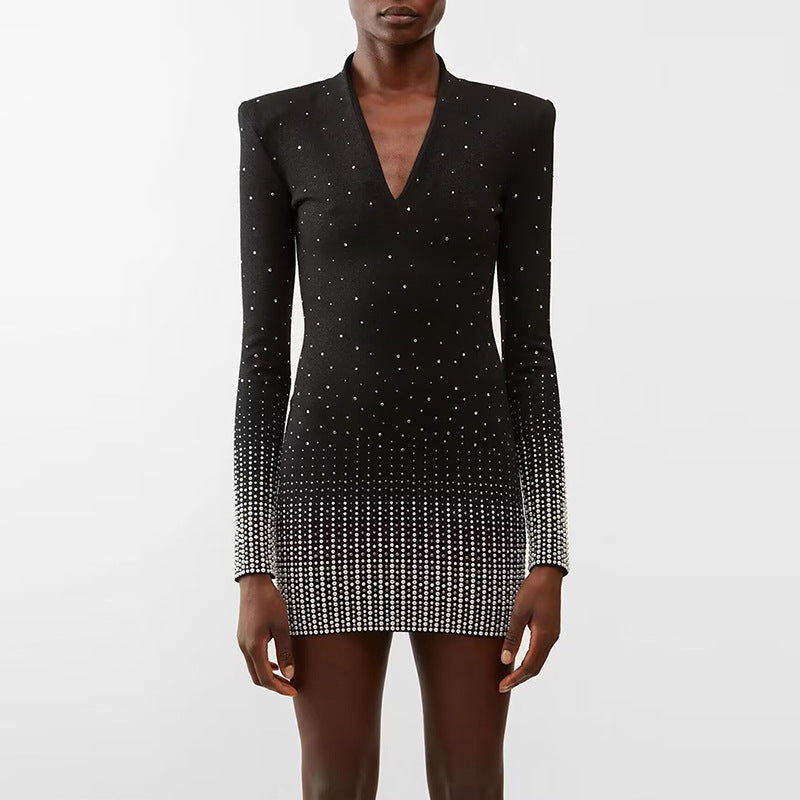 Women Haute Couture Dresses Diamond-Embedded Slim Fit