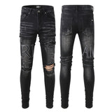 Amiri Jeans Casual Hip Hop Slim Jeans Men