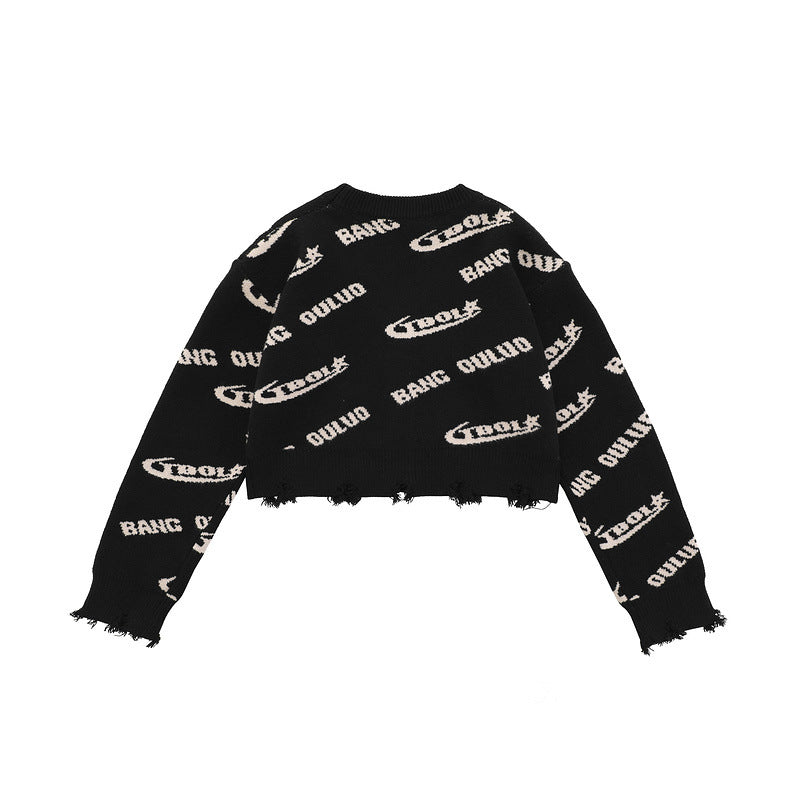 Women Sweater Vintage Knitted Cardigan IV Collar Sweater